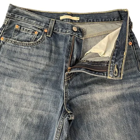 New Levi's 501 Women's Distressed Low Pro Straight Leg Blue Denim Pants, Size 29 - Picture 4 of 11